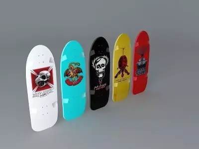 80s Powell Peralta skateboard deck Free 3D model