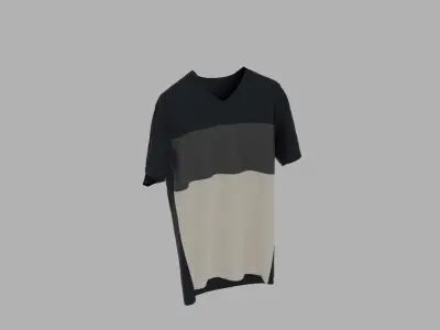 T-shirt v-neck mockup Low-poly 3D model