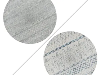 Round Rug Set 115 3D model