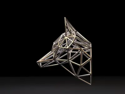 Wolf on the wall 3D print model