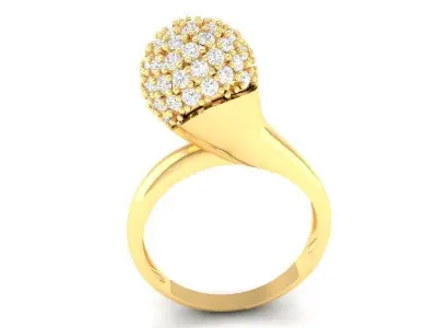 Luxury Dome Pave Diamond Ring for Women 354 3D print model