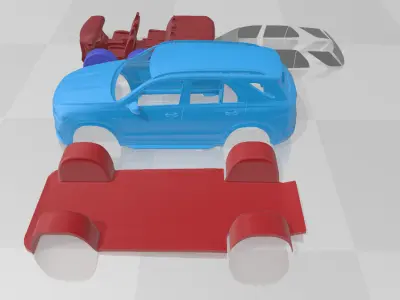 Mercedes Benz GLE63S AMG Coupe 2024 - Separate Parts STL Model 3D print model