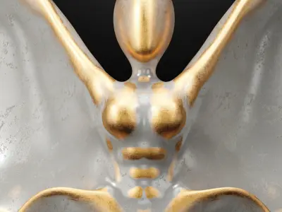 Butterfly Sculpture Italian Statuario marble 3D model