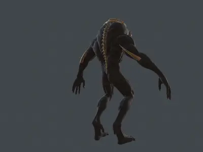 Monster humanoid creature Low-poly 3D model