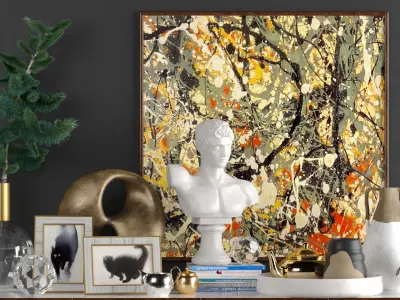 Dresser with decor 3D model purchase