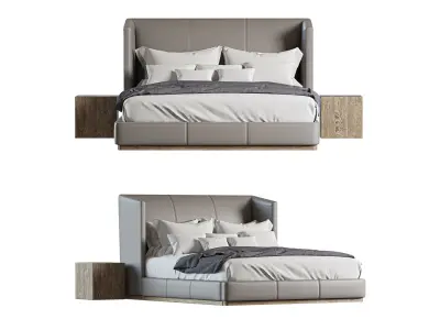 Restoration Hardware Alessa Leather Shelter Bed 3D model