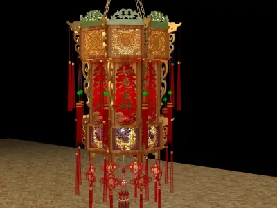 Chinese palace lantern  3D model 5