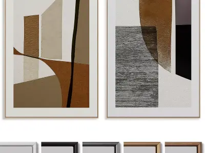 Abstract Painting Frame set 3D model 49