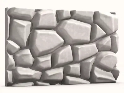 Rough Marble Wall Architectural Module 3D model