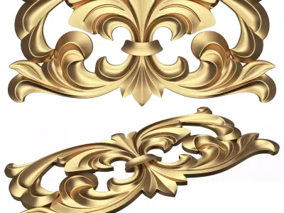 Carved Plaster Molding Decoration 010 Low-poly 3D model