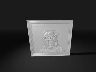 3D Relief of Jesus with Crown of Thorns 3D print model