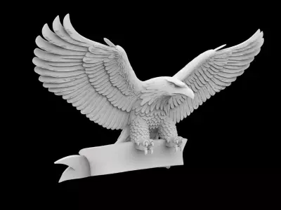 Eagle with Scroll Banner 3D Print Model 3D print model