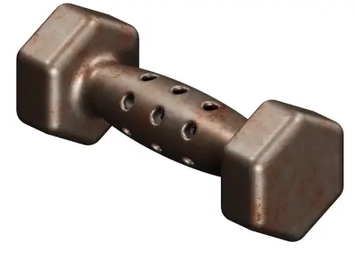 Rusty Iron Dumbbell 3D model