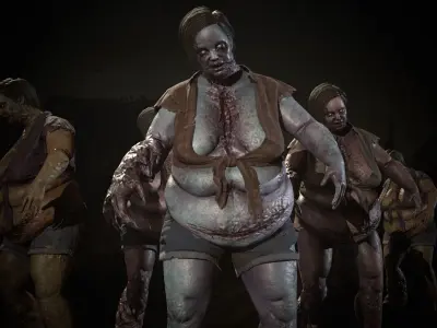 Urban Zombie 7 for pack Low-poly 3D model