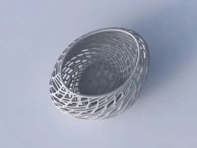 Bowl compressed 2 with twisted lattice tiles 3D print model