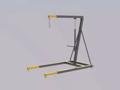 Engine Crane - Mobile Hydraulic Garage Crane Low-poly 3D model