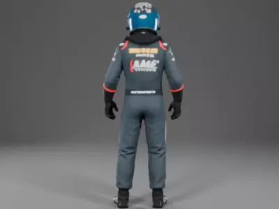 Formula Racing Car Driver CGI 3D Model for Games and Animation Low-poly 3D model