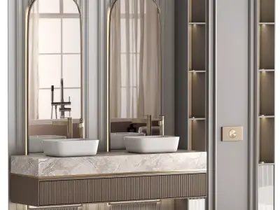 Bathroom furniture N052 in Neoclassic and Modern style 3D model