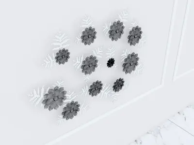 Decorative Metal plants with gold stainless  m8 3D model purchase