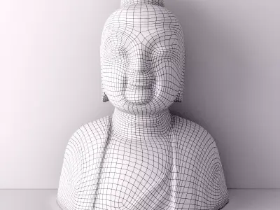 Stone Garden Buddha Bust 3D model