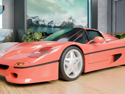 High-quality futuristic Car Exhibition Booth Designed 3D model