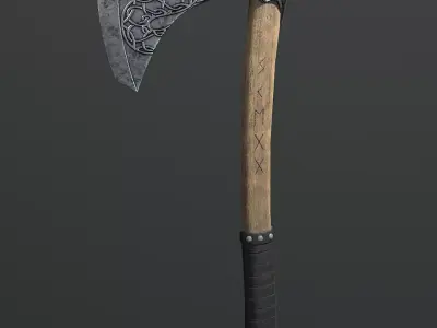 Viking Skeggox Snake Axe Low-poly 3D model