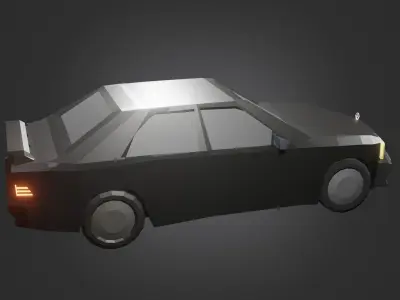  e190 W201 low-poly car game-ready Low-poly 3D model