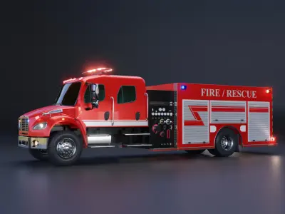 Fire Engine - American Custom Pumper Truck 3D model