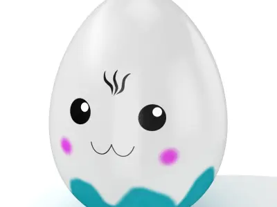 Easter Egg Cracked  N003 Low-poly 3D model
