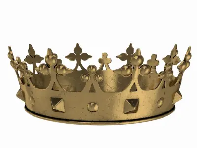 Golden Scratched Crown 3D model