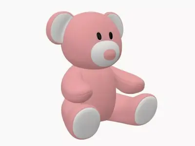 bear teddy plush toy pink baby ty princess 3D model