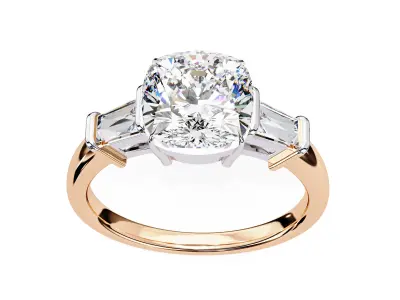 CUSHION  DIAMOND RING -CAD-125 3D model
