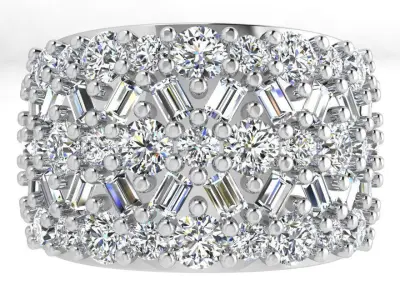 Wide Luxury Ring With Diamonds 3679 3D print model