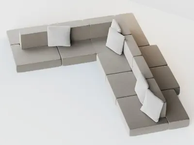 Modular sofa MAGS Low-poly 3D model