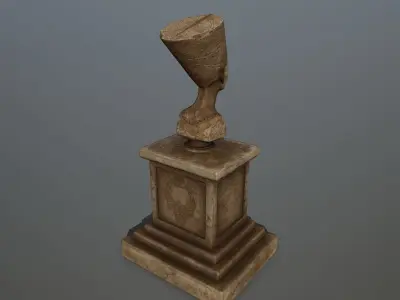 Nefertiti wooden trophy Low-poly 3D model