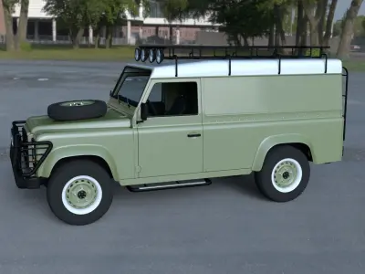 Land Rover Defender 110 Hard Top w interior HDRI 3D model