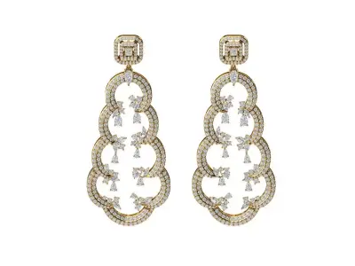 Women Antiq Gold Earings 3D print model