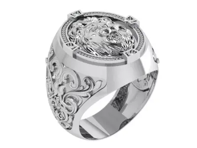 Lion Face Luxury Ring 4057 3D print model