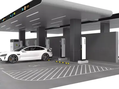 Electric Vehicle Charging Station 3D model