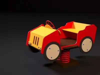 Childrens car on springs 3D model