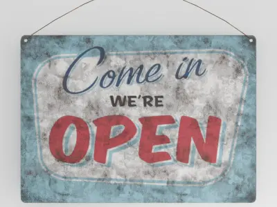 Vintage open sign 3D model