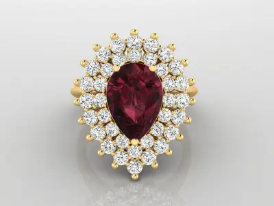 Ring M40 The luxury female ring with gems wedding 3D print model