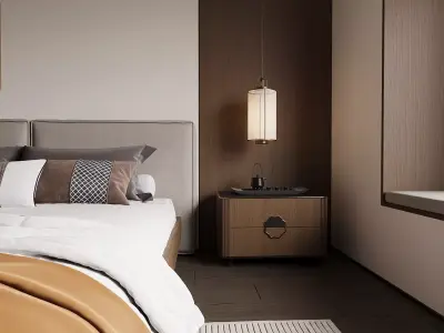 Warm Modern Master Bedroom 3D model