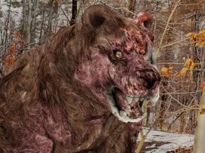 Zombie bear Low poly game ready  Low-poly 3D model