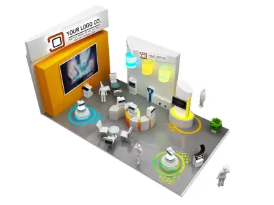  Booth Exhibition Stand a466a 3D model