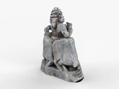 Wooden Buddha Scan Low-poly 3D model
