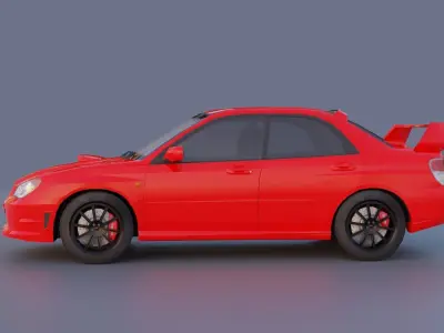 Subaru Impreza WRX STI 2006 Low-poly 3D model