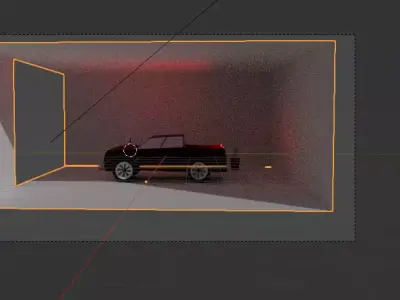 Low poly pickup car 3D model