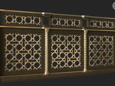 Balcony Railing 01 3D model