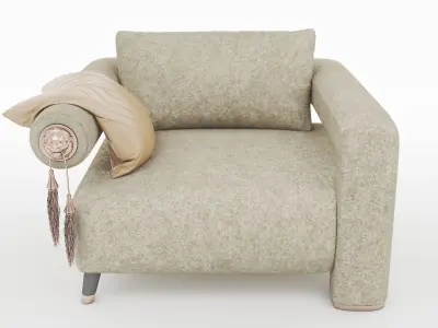 Lion Armchair Low-poly 3D model